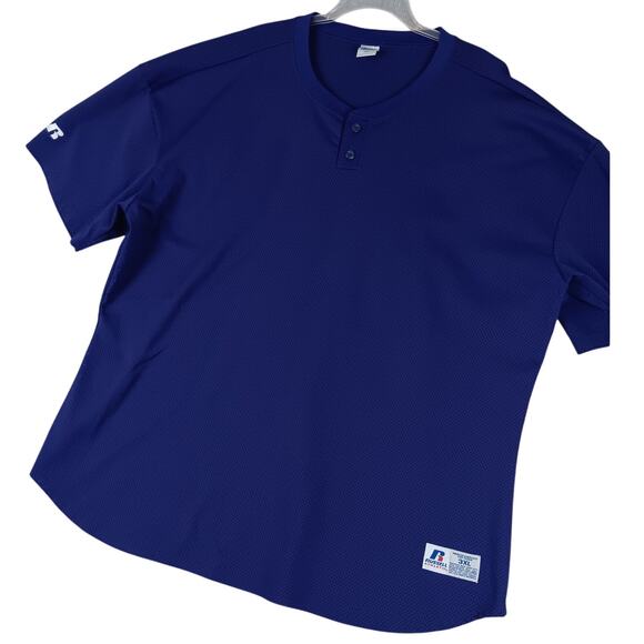 Russell Athletic Other - Russell Athletic Henley Jersey Shirt 3XL Purple Blank Nylon Sports Logo